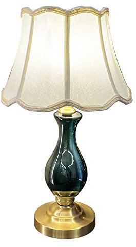 Schreibtischlampe, 49 cm, neue kreative Dekoration, Keramik-Tischlampe, europäische Kupfer-Schreibtischleuchte, E27, kreative Nachttisch-Nachtlampe for Villa, Schlafzimmer, Hotel, Lobby, Ausstellungsh