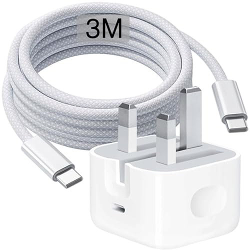 US 2 Pin Travel Adapter Charger - American Wall Adaptor with USB C Cable 3m| Universal Power Charging Plug for IPhone IPAD Samsung Google Pixel | Travel essentials for Canada/Japan/Brazil/Mexico/China