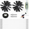 14Pcs Kit Pulizia Canna Fumaria Pellet, Kit Spazzacamino Canna Fumaria con 2 Spazzole per Stufa da 150 mm, Spazzola Camino con 9 Aste Flessibili da 410 mm e 2 Aste Esagonali e 1 Nastro Adesivo