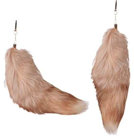 tintoke Fuchsschwanz,fox tail,Fuchsschwanz Anhänger etwa 40cm Fell Schwanz Keychain fox tail keychain Auto Schlüsselketten Anhänger Weich Flaumig Dicht Dekoration