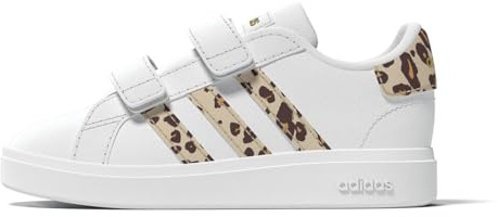 adidas Grand Court 2.0 Shoes Infant Girls Trainers White/Animal 8 UK Child