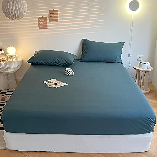 nic Spannbettlaken aus Baumwolle, extra tief, für King-Size-Bett, 120 x 200 + 25 cm, vollelastischer Rock, Satin-Gewebe, Fadenzahl 600