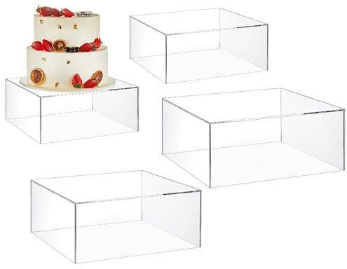 Transparente Acryl-Display-Boxen – Acryl-Display-Erhöhungen, 4 Stück