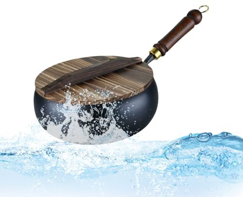 Cooking Wok - Sauce Pan With Lid - Deep Frying Pan | Non-Stick Pan Cooking Wok | Induction Cooktop Heat-Resistant Cookware, Daily Use Tool For Chicken Beef Pork Vegetables Meal Making