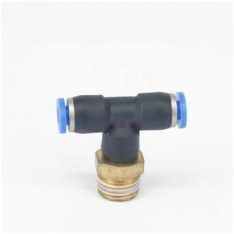 PAKMEZ 5pc 1/4 Male to Fit Tube O/D 4mm Pneumatic Tee 3 Way Push in Connector Union Quick Release Air Fitting Plumbing