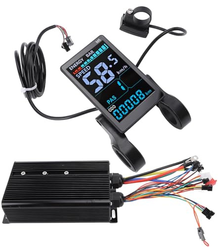 MasYosh Controller per scooter elettrico, in lega di alluminio, 72 V, 80 A, controller a onda sinusoidale con display LCD, per motore da 72 V 5000 W
