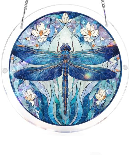 Acrylic Puzzles Suncatcher Window Hanging, 7.4 Inch DIY Suncatcher Kits for Doors Garden, Stained Glass Acrylics Sun Catcher Puzzle for Women & Men Birthday Home Decor (#17)