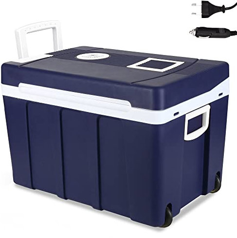 Gino Gelati 50 Liter 2 in 1 Mini Kühlschrank Kühlbox für Bierkasten Warmhaltebox Campingkühlschrank 12 & 220 Volt GG-55W-50L Cooling Box