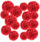 Easy Joy Pompon di Carta Seta Pompom Decoration Fiore Sfera Matrimonio sospesa per Decorazione di casa, Festa, Giardino, Anniversario – 15pcs (5pcs 15/20/25 cm) Rosso