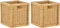 korb.outlet Set / 2 Regalkorb Honig ca. 28x29x30 mit Holzrahmen Rattan Schubfach Box zur Aufbewahrung Schrankkorb Griff