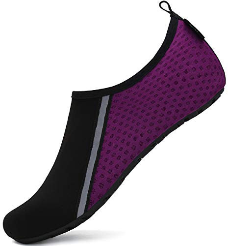 SAGUARO Chaussures Aquatiques Homme Femme Chaussures de Plage Léger Chaussons Sport Banxie-Violet 44/45 EU