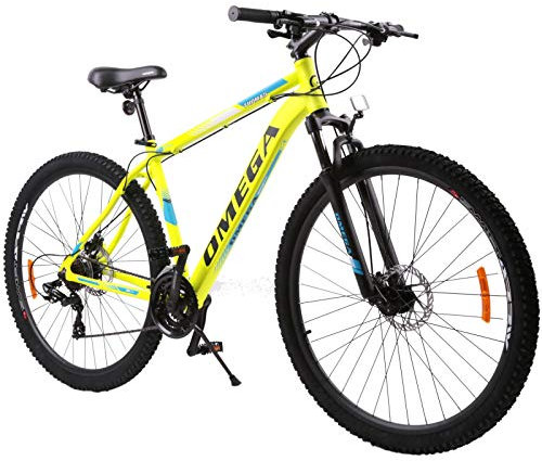 OMEGA BIKES Thomas 27.5-29 Zoll Mountainbike, geeignet ab 185 cm, mechanische Scheibenbremsen, ausgestattet mit Shimano, 21 Gang-Schaltung, Gabel-Federung, Jungen-Fahrrad & Herren-Fahrrad