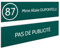 DECOHO - Plaque Boite aux Lettres Personnalisable - Lot de 2 plaques adhésives PMMA Vert foncé Blanc - 100x25 mm, nom et Stop pub, gravur - Vert