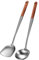 Bestlymood Wok Spatel und Sch？pf L？ffel Werkzeug Set, 17 Zoll Spatel für Wok, Edelstahl Wok Spatel