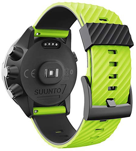 WIIKAI Ersatzarmband aus Silikon für Suunto 7/9/9 Baro/Spartan Sport/D5 Ersatz-Uhrenarmband (Grün + Schwarz)