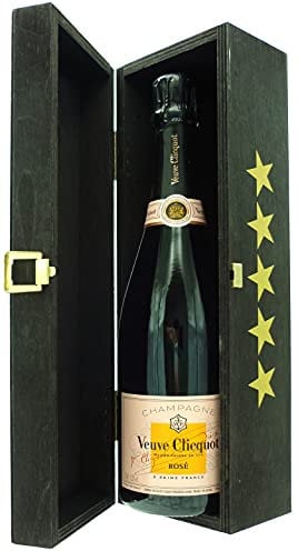 Veuve Clicquot Rose Champagne Reims 75cl in a Deluxe Wooden Champagne Box