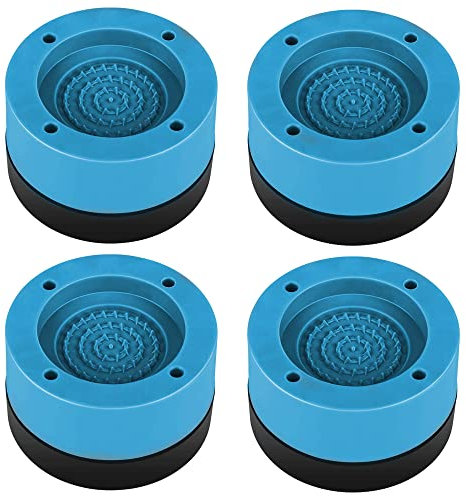 SVUPUE 4 Stück Schwingungsdämpfer, Rutschfeste Vibrationsdämpfer, Lärmschutz Antivibrationsmatte für Waschmaschine, Trockner, Blau