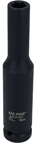 10mm Extra Deep Long Metric MM Impact Socket 1/2 Drive 6 Sided Single Hex