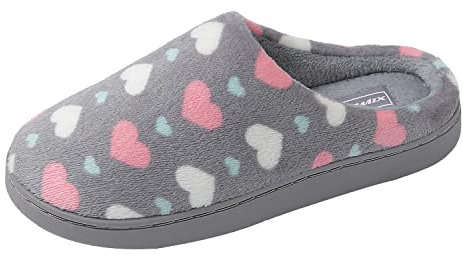 JOMIX Pantofole Donna Invernali Comode Ciabatte Ragazza Pelose Calde da Casa Memory Foam Morbide MD6034 (Grigio, 40)