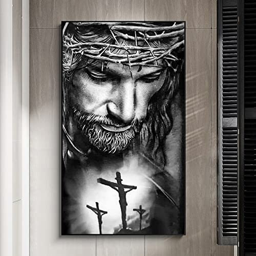 Trayosin 5D Diamond Painting Kreuz, Diamant Malerei Painting Bilder, Jesus Christentum Mann Full Set Groß DIY Diamant Gemälde Malen Nach Zahlen für Home Wall Decor (90x180cm)