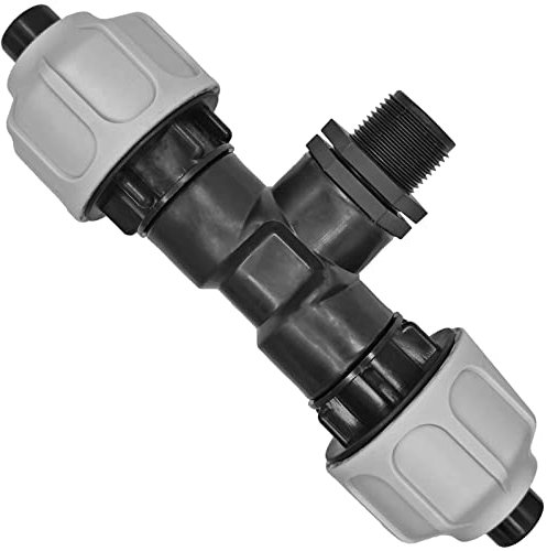 MegaHaustechnik Klemmverbinder für Spiralschlauch | Ø innen 25mm | T-Stück mit 3/4 Zoll Außengewinde AG Fitting Kupplung Saugschlauch