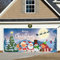 Garagentor Banner, 400x180cm, Garagentor Deko Weihnachten mit Kupferösen und Seil, Weihnachtsdeko für Garage, Terrasse, Garten, Zaun