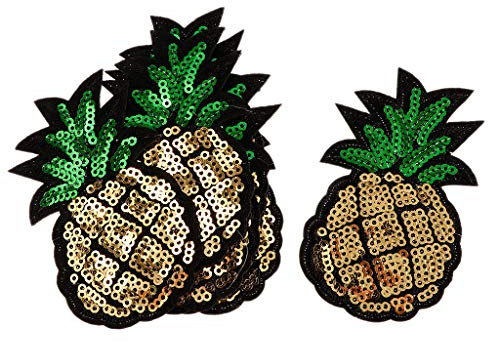 6 Stück Ananas-Pailletten DIY Nähen Applikationen Aufkleber Stickerei Patches Tuch