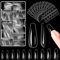 Alyvisun 500 Pezzi Ballerina Unghie Finte da Bambina, 10 Taglie Tip Unghie in Gel con 240 Pezzi Adesivi Colla per Unghie, Full Cover Tips Unghie Trasparente per Ragazze Donne Saloni di Manicure