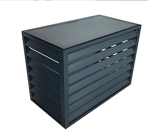 Cache climatiseur exterieur aluminium ,caisson anti bruit pompe à chaleur ,Couvercle de Poubelle autoportante ,Étanche À La Poussière Et À L'eau ,Convient pour l'intérieur et l'extérieur ( Color : Gra