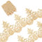 GORGECRAFT 3 Yard 23cm Breite Pailletten-Blumen-Stickerei-Spitzenband Metaillic-Venedig-Kantenbesatz Applikation Nähen Spitzenbesatz Blumenspitze Kronenkante Für Stoff Bestickt Hochzeit (Golden)