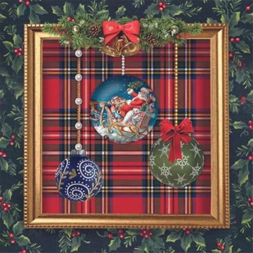 20 Servietten Weihnachten Weihnachtskugeln im Bilderrahmen als Tischdeko. Papierservietten mit Motiv. Auch für Decoupage und Serviettentechnik 33x33cm