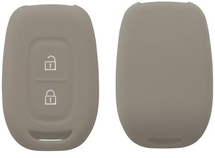kwmobile Key Cover Compatible with Renault Dacia 2 Button Remote Control Car Key - Soft Silicone Car Key Fob Holder Protector Case - Grey