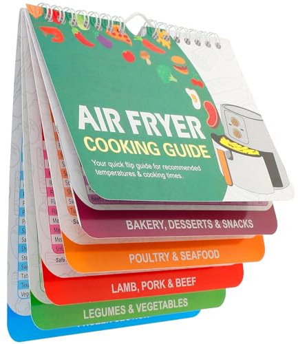 Air Fryer Cooking Guide, Air Fryer Recipe Book Magnets Cooking Guide Booklet, Magnetic Keto Food Guide, Quick and Easy Air Fryer Cookbook for Cooking
