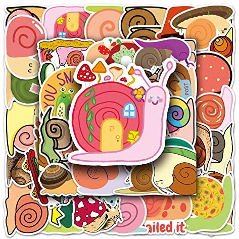 Snail Aufkleber Schnecken Stickers 50 Stück Skateboard Graffiti Aufkleber Motorräder Fahrrad Snowboard Gepäck Laptop Auto Koffer für Kinder und Jugendliche Wasserdichte Vinyl Aufkleber