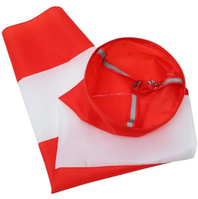 KONTONTY Windsack Orange Reflektierend aus Oxford Stoff 1 Stück | Uv Beständig, Erhöhte Sichtbarkeit bei Nacht, für Verkehrswarnung und Fenster, Gartendeko Draußen im Garten