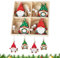 SLshiBo Weihnachtsanhänger Holz Bunt 12 Stück Weihnachtsbaumschmuck zum Aufhängen Holz Weihnachten Anhänger mit Juteschnur, Weihnachtsanhänger für Geschenke, Weihnachtsdeko