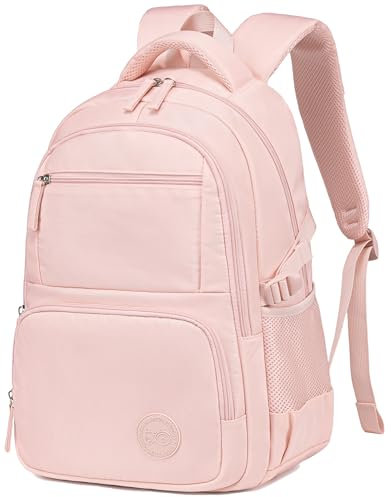 School Backpack for Teen Girls Women Laptop Backpack College Bookbags Middle School Travel Work Commuter Back Pack, Girl Pink, Modern