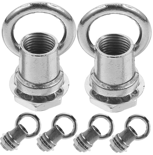 SEWOART 6 ganci da soffitto con filettatura M10, con anello di gancio chiuso e dado completo, per lampade a sospensione, lampadari, paralumi e illuminazione fai da te