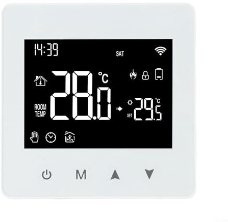 Gettimore Smart WiFi Thermostat For Boiler Control, Battery Powered, App Remote Control, Weekly Programmable, Voice Control, Backlight Adjustable