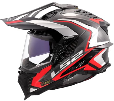 LS2, Motorrad-Crosshelm EXPLORER CARBON FRONTIER II Gloss Red, 3XL