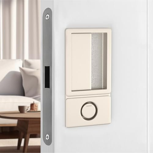 Flush Mount Handleless Door Lock Magnetic and Silent Push Pull Mechanism for Interiors (Khaki)