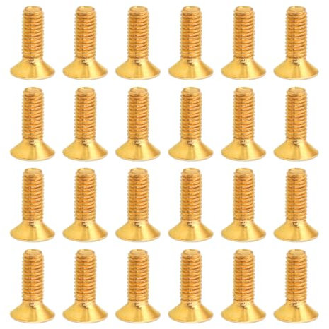 UEIOAVL Viti a brugola, Viti a testa piatta esagonale svasata da 24 pezzi M4-0,7 x 12 mm Viti filettate di fissaggio guidate (Oro)