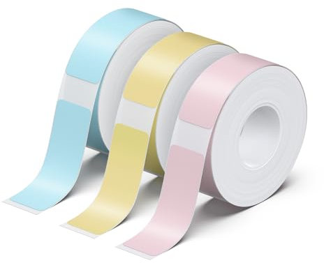 Olympia Etiketten Etikettenrolle, Mix Pack | Etiketten für Etikettendrucker | Etikettenband 14x40mm | Label für P22 Drucker | Labeldrucker Etiketten | Unbeschichtet | 180 Stück pro Rolle