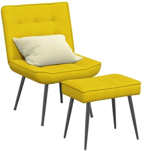 Xichuzi Relaxsessel mit Hocker Gelb Samt, Fernsehsessel, Kinosessel, Lesesessel, Tv Sessel, Ohrensessel, Armsessel, Seselstuhl Wohnzimmer - 4012333