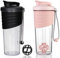 OUOUMUF 2 Stück Protein Shaker mit TRITAN Rührball eiweiss shaker shaker für proteinshakes- für super cremige Fitness Eiweiß Shakes,shaker proteinshaker 700ml (Schwarz und Rosa)