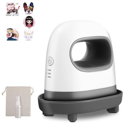 Mini Heizpresse Grau, Plotter Maschine Transferpresse mit Isoliertem Sicherheitssockel, Bügelpresse für T-Shirts, Schuhe, DIY, Kleine HTV-Vinylprojekte