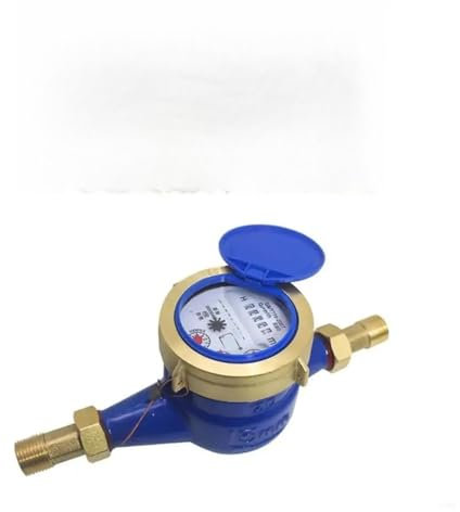 Digitaler Durchflussmesser Wasserzähler Kaltwasserzähler Metall 15mm Wasserdurchflussmesser Mit Armaturen Garten(All bronze)