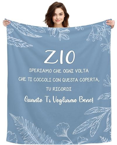 Regali per Zio Uomo Coperta Plaid Speriamo che ogni volta che ti coccoli con questa coperta tu ricordi quanto ti vogliamo bene Idee Ufficio Coperta Divano Coperta per Sonnellino Singolo (ZIO)