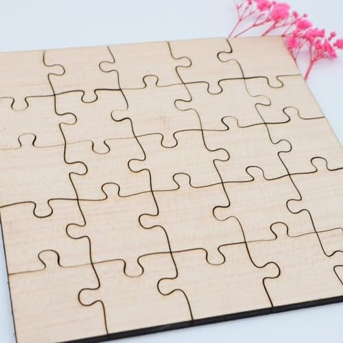 Blanko Puzzle aus Holz 25 Teile, personalisierbar, Geschenk Idee, kreativ gestalten, pädagogisch wertvoll, robust und langlebig, Geburtstagsgeschenk