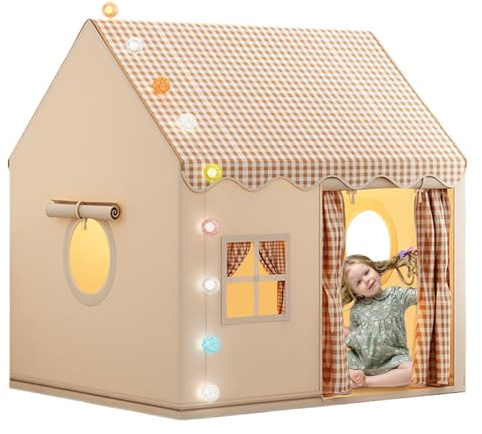 Spielhaus für Kinder im Innenbereich, für Kinder im Innenbereich | Little House Castle - große Zelte plus Kinder im Inneren, großes Kinderspielhaus für Kinder, ständiges Spielhaus für Jungen und
